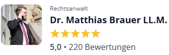 Dr. Matthias Brauer auf Anwalt.de bewertet